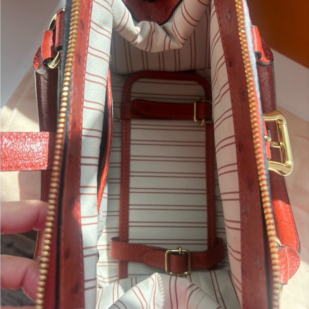 Louis Vuitton sac de nuit toile Trianon canvas ostrich mm - Picture 6 of 12